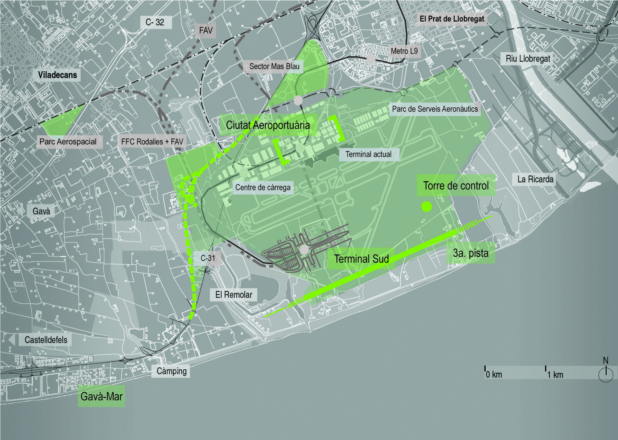 Aeroport de barcelona Mapa: Montse Ferrés