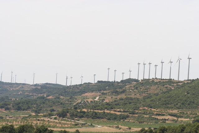Central eòlica de la serra del Tallat, prop de Belltall