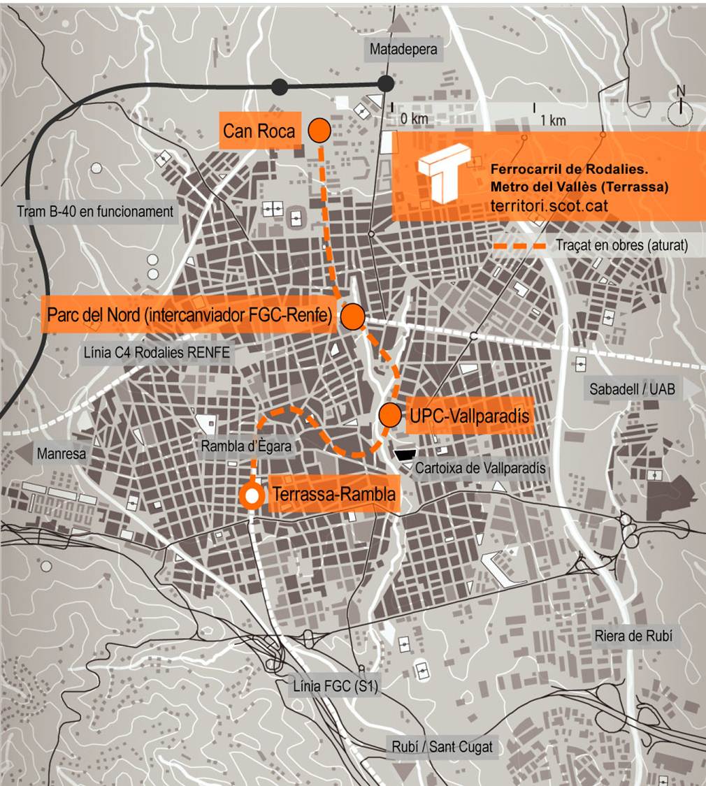 Metro del Vall?s. Terrassa (2015) Mapa: Montse Ferrés